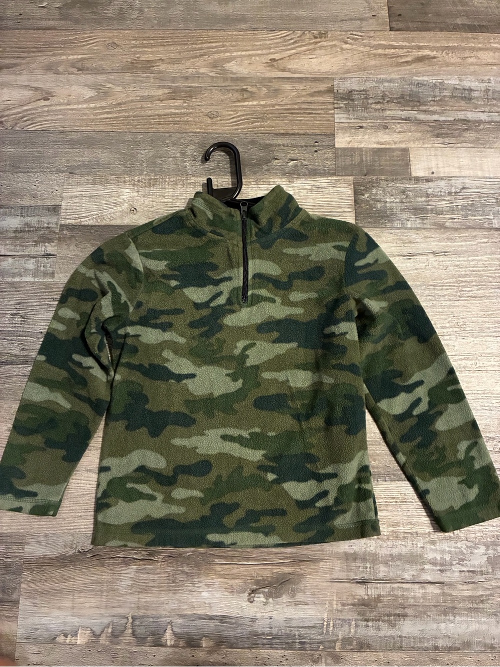 Place Kids Camo Half-Zip Hoodie in Green Tones